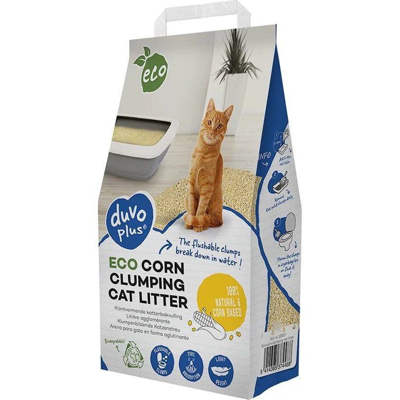 DuvoPlus Corn Clumping Cat Litter | Eco Corn Cat Litter