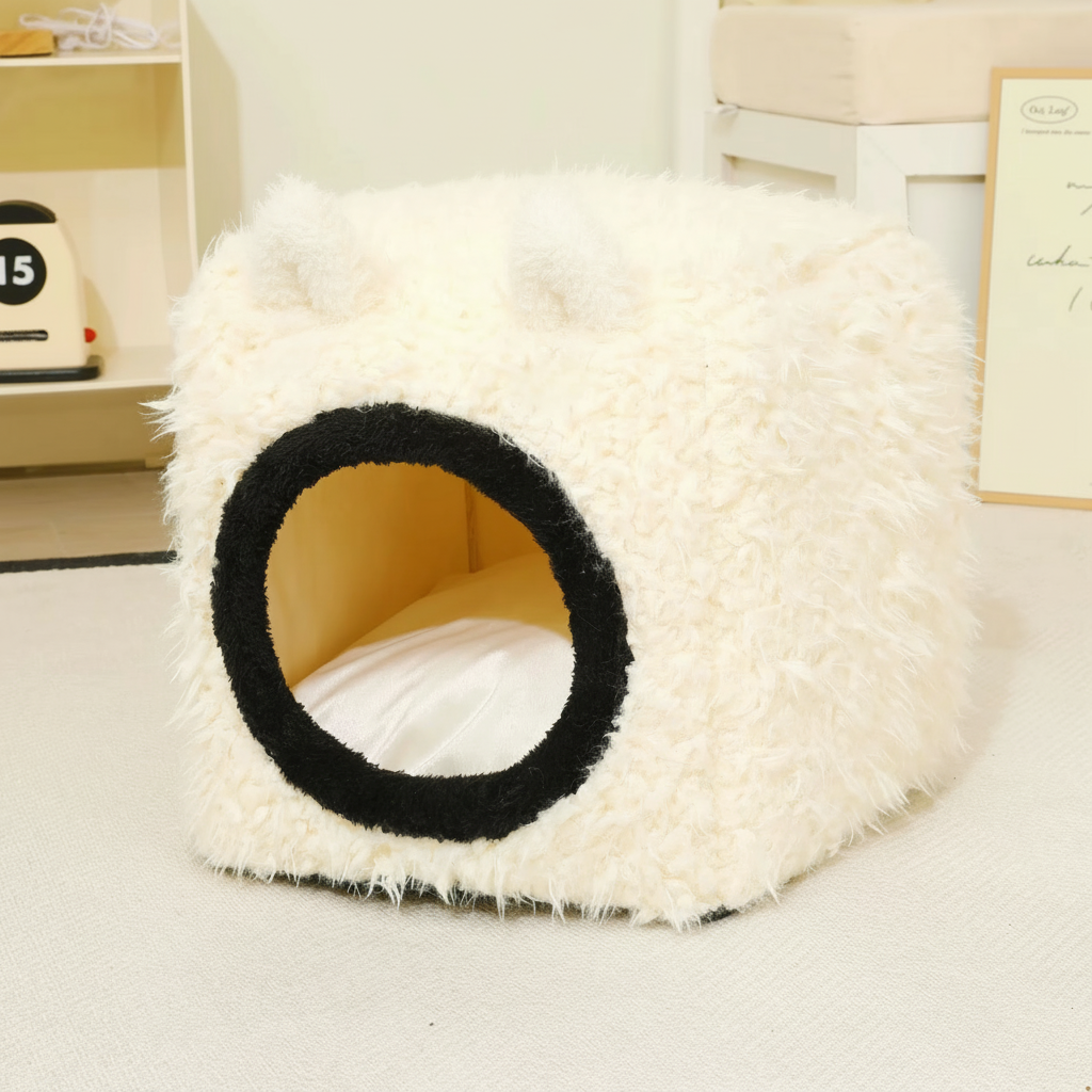 Cat Plush Cube House | Soft Cat House