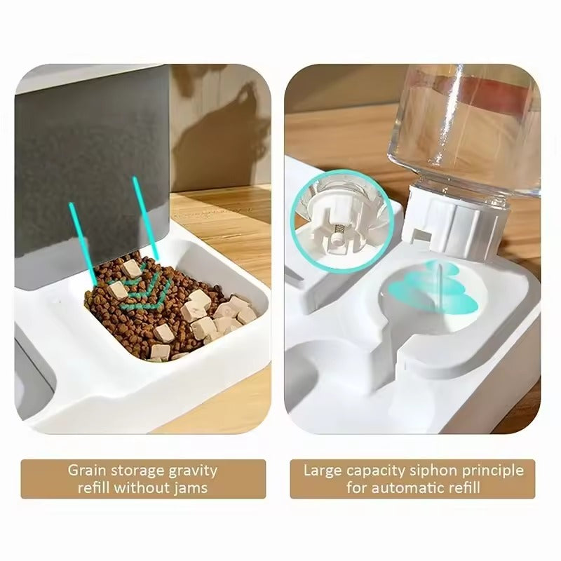 Pet Food and Water Dispenser | Gravity Powered Pet Feeder