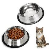 Steel Cat Bowls - Pack of 2 | Stainless Steel Pet Bowls