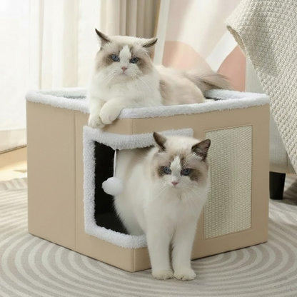 Beige-Corner-Door Cat House