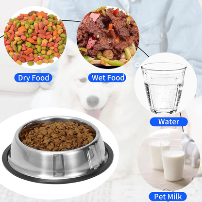 Steel Cat Bowls - Pack of 2 | Stainless Steel Pet Bowls