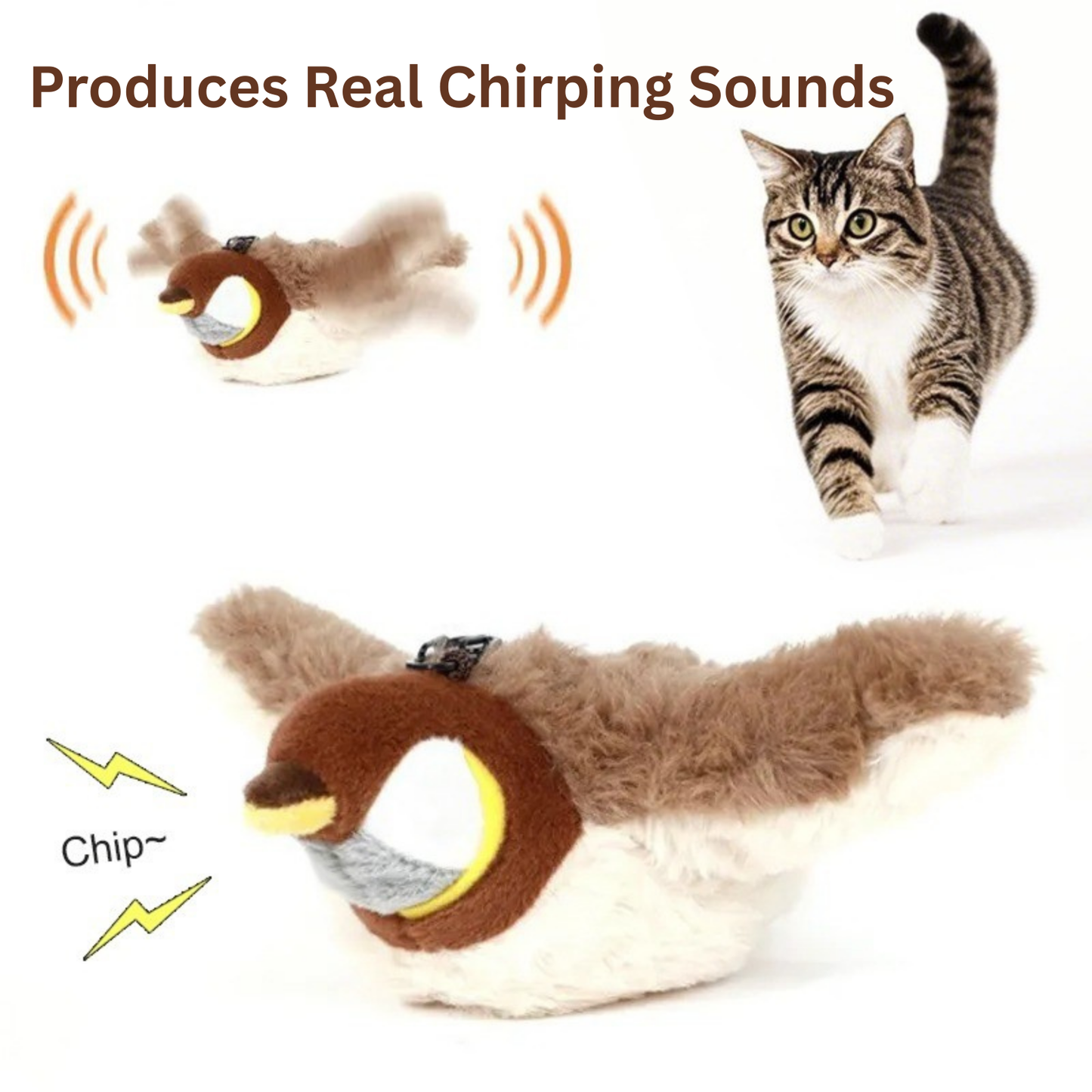 Flapping Bird Cat Toy |  Interactive Bird Toy for Cats