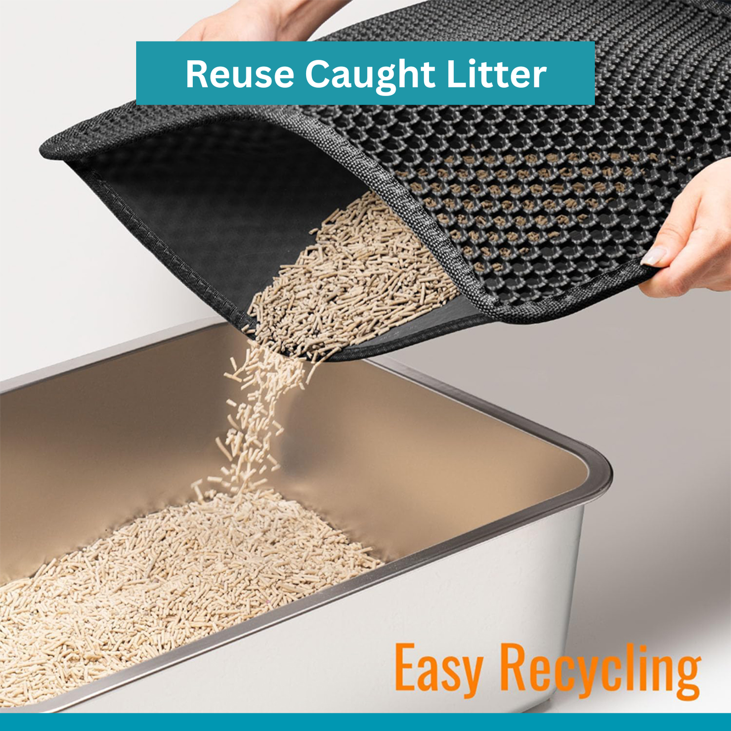 بساط فضلات القطط | بساط مزدوج الطبقات لجمع الفضلات - 90×60 سم 