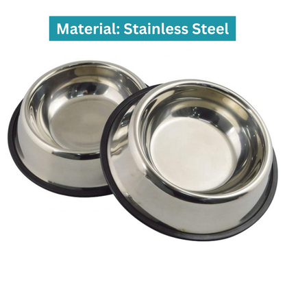 Steel Cat Bowls - Pack of 2 | Stainless Steel Pet Bowls