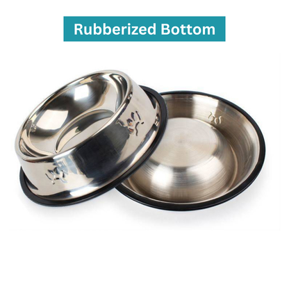 Steel Cat Bowls - Pack of 2 | Stainless Steel Pet Bowls