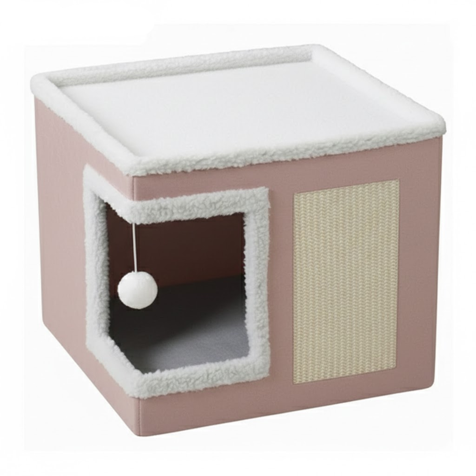 Pink-Corner-Door Cat House