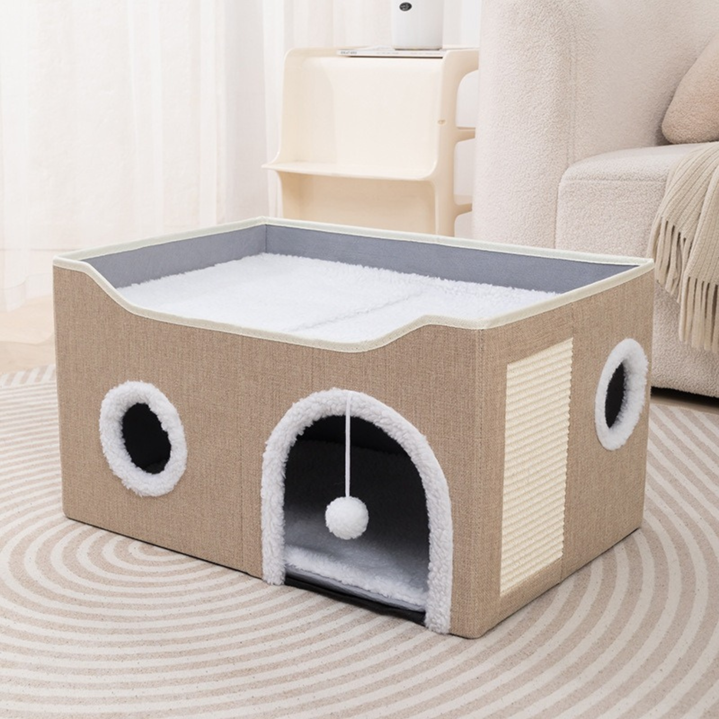 Large-Beige Cat House