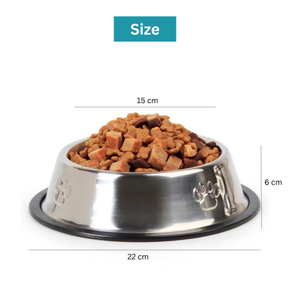 Steel Cat Bowls - Pack of 2 | Stainless Steel Pet Bowls