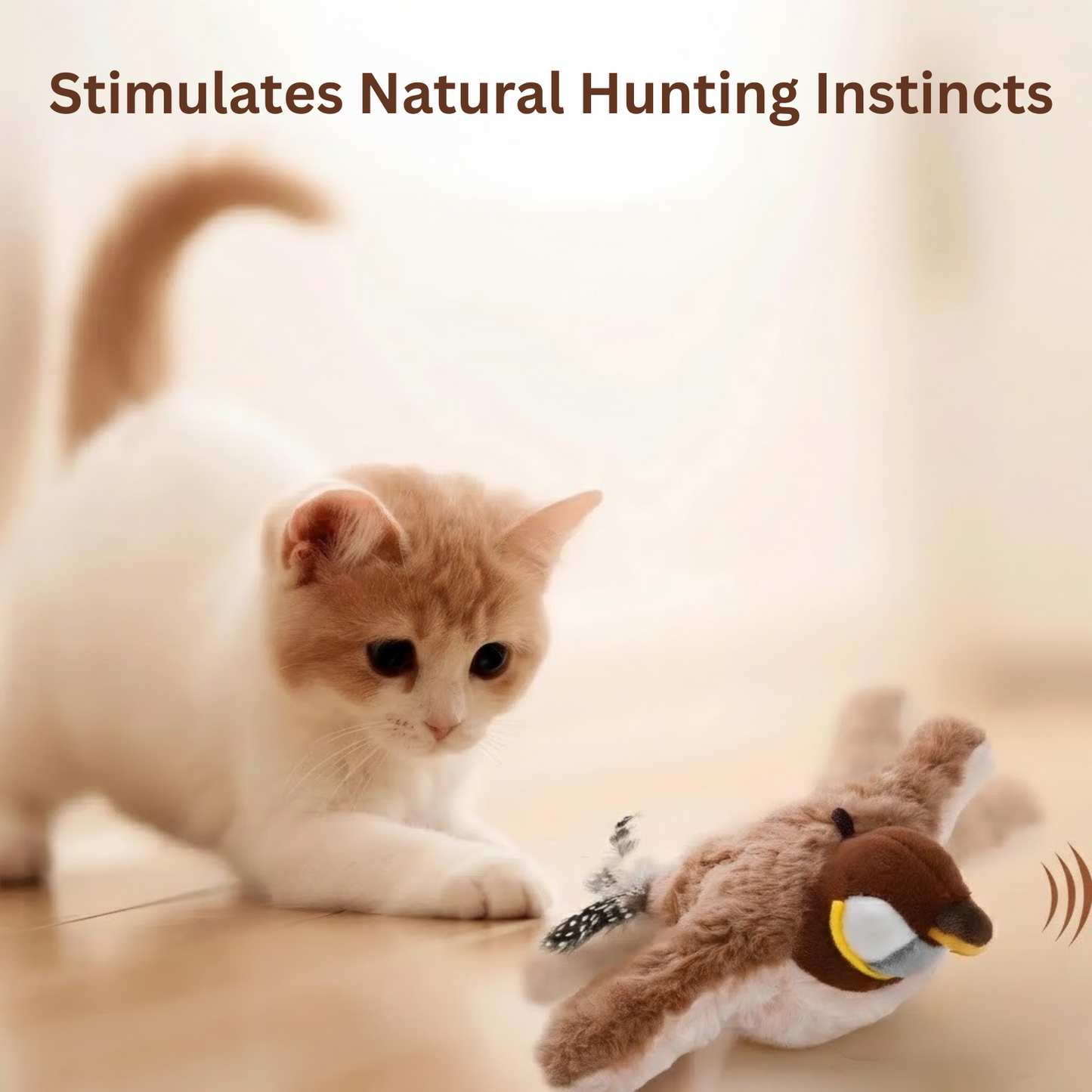 Flapping Bird Cat Toy |  Interactive Bird Toy for Cats