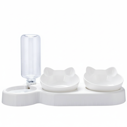 وحدة تغذية القطط المرتفعة 3 في 1 - محطة طعام وماء أوتوماتيكية