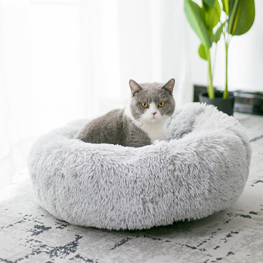 Plush Donut Cat Bed | Soft Cat Bed
