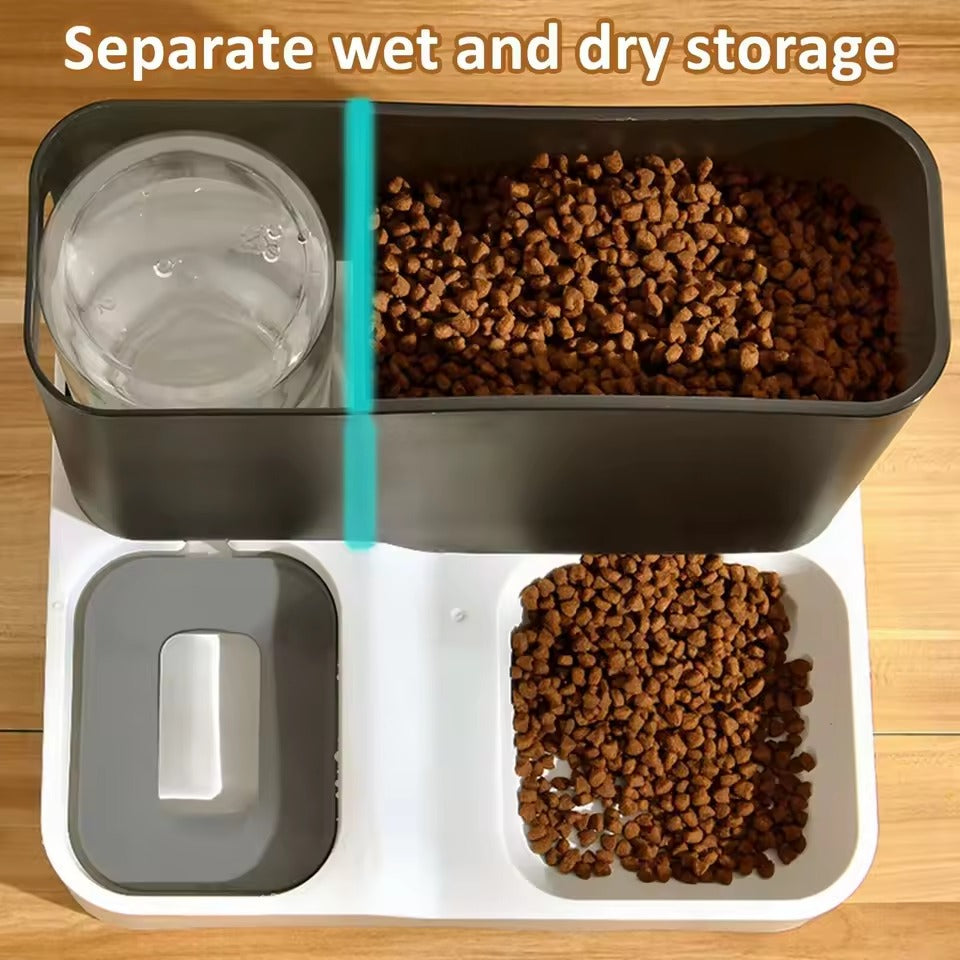 موزع طعام وماء للحيوانات الأليفة | وحدة تغذية تعمل بالجاذبية