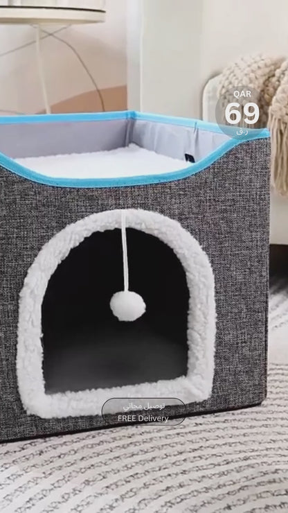 Cat Cube House | Cat House with Lounge Bed