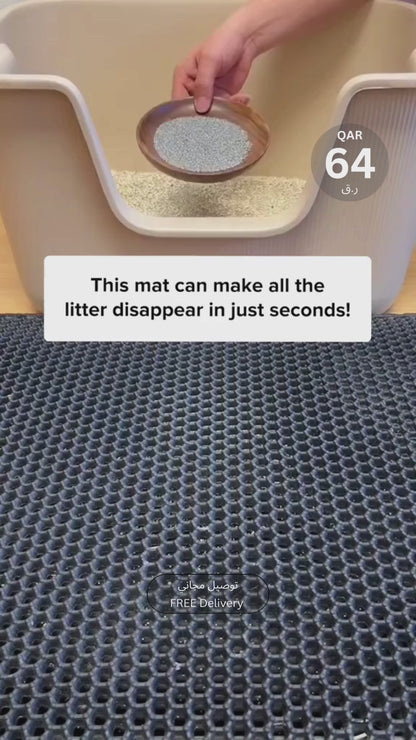 بساط فضلات القطط | بساط مزدوج الطبقات لجمع الفضلات - 90×60 سم 